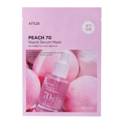 Тканинна маска для обличчя з ефектом освітлення ANUA PEACH 70 NIACIN SERUM MASK, 25 ml