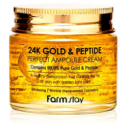 Ампульний крем для обличчя FarmStay 24K Gold & Peptide Perfect Ampoule Cream, 80 ml