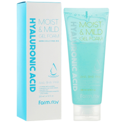 Зволожуюча пінка для вмивання FARMSTAY HYALURONIC ACID MOIST & MILD GEL FOAM, 200 ml