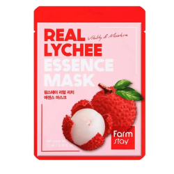 Тканинна маска для обличчя з личі FARMSTAY REAL LYCHEE ESSENCE MASK, 30 ml